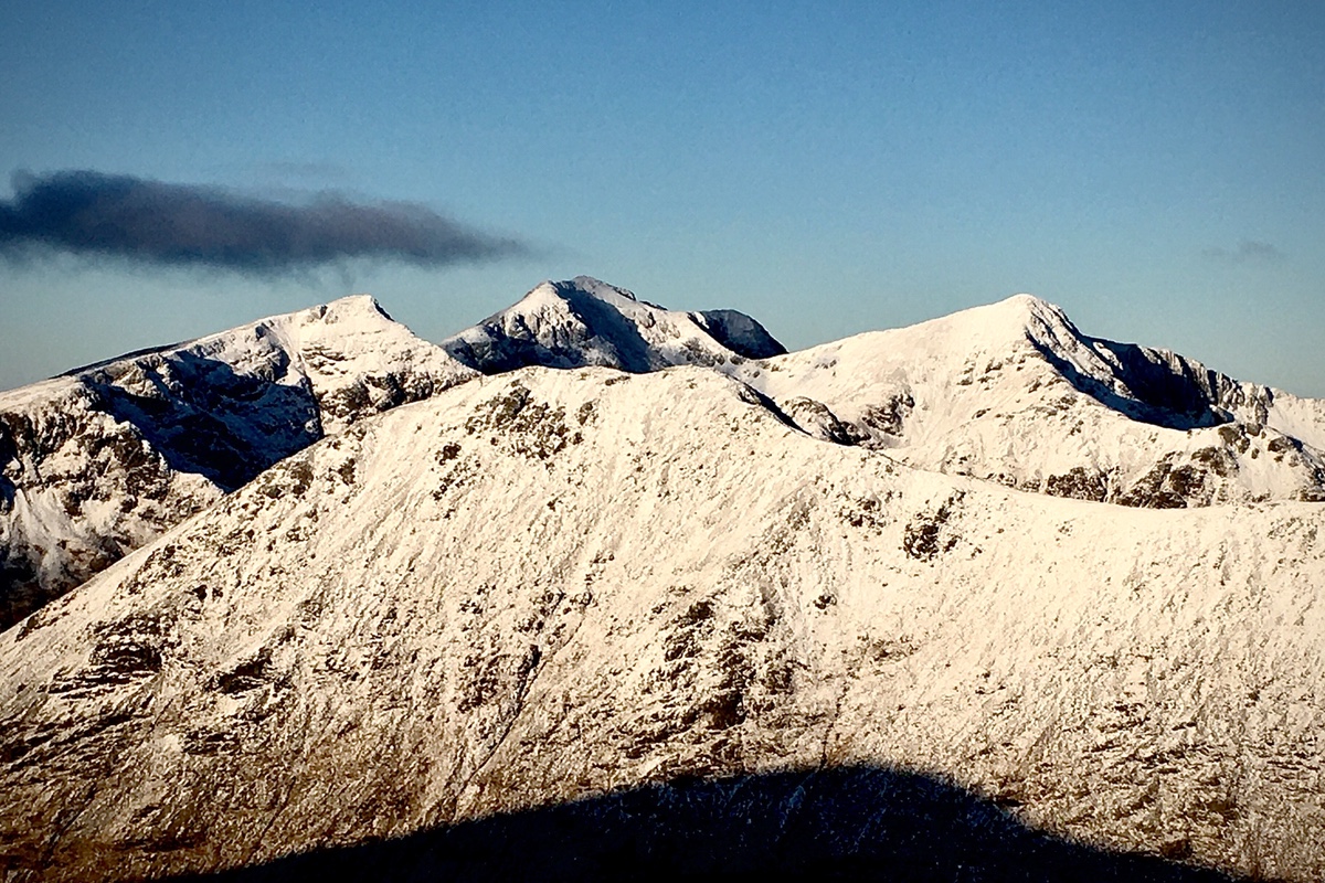 Bidean nam Biann winter mountaineering Glen Coe Scotland