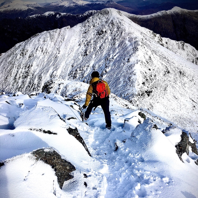 winter mountaineering on Bidean nam Bian Glen Coe