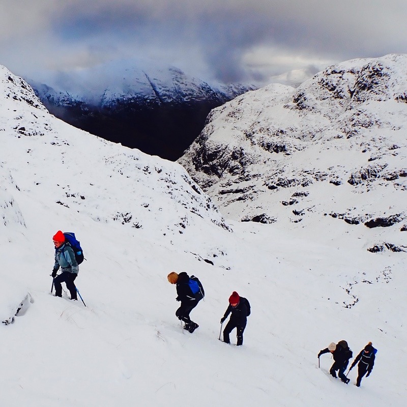 winter mountaineering Bidean nam Bian Glen coe Scotland