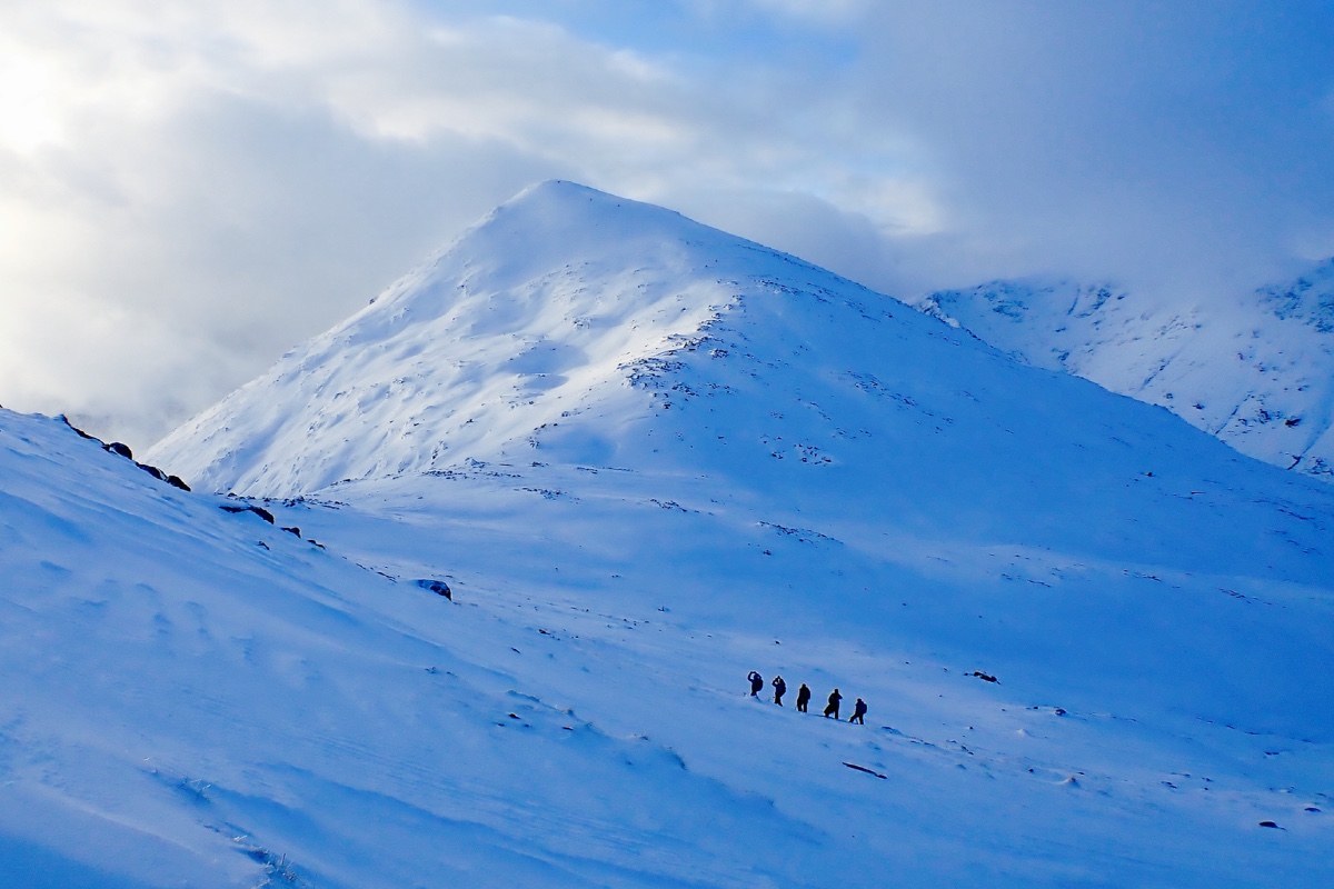 winter mountaineering Glen Coe Buachaille Etive Beag Scotland