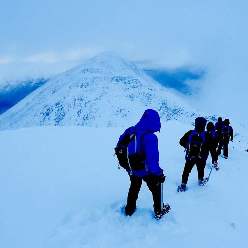 winter mountaineering Stob Dubh and Buachaille Etive Beag Glen Coe Scotland