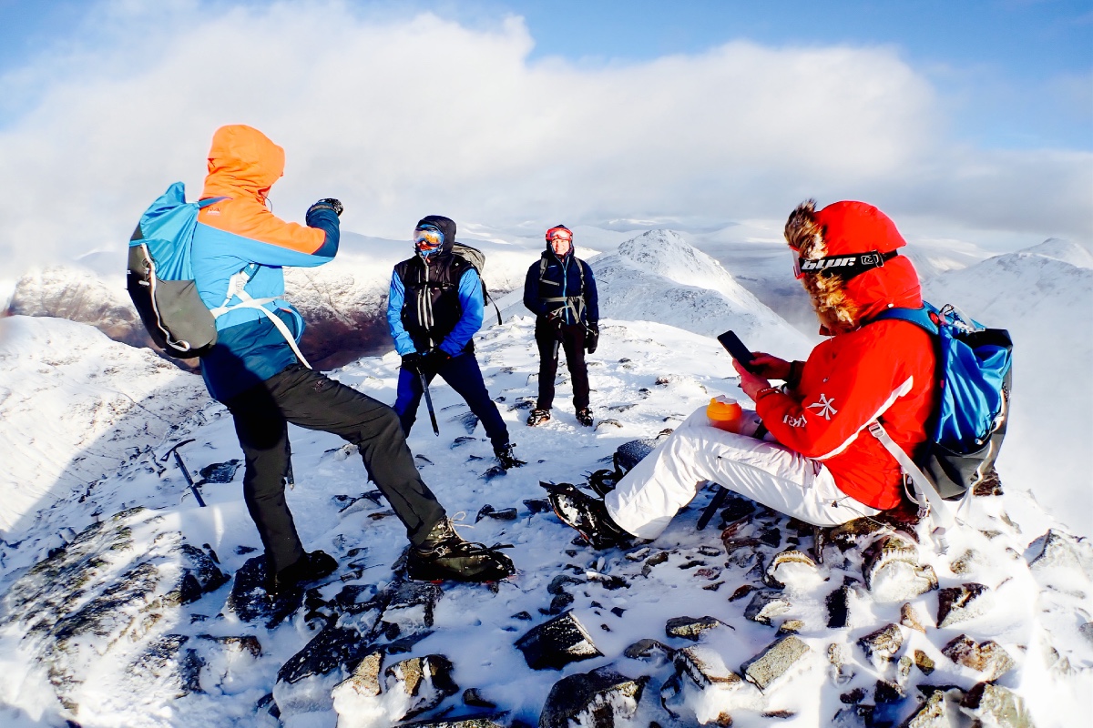 Stob Dubh Buachaille Etive Beag winter mountaineering Glen Coe Scotland