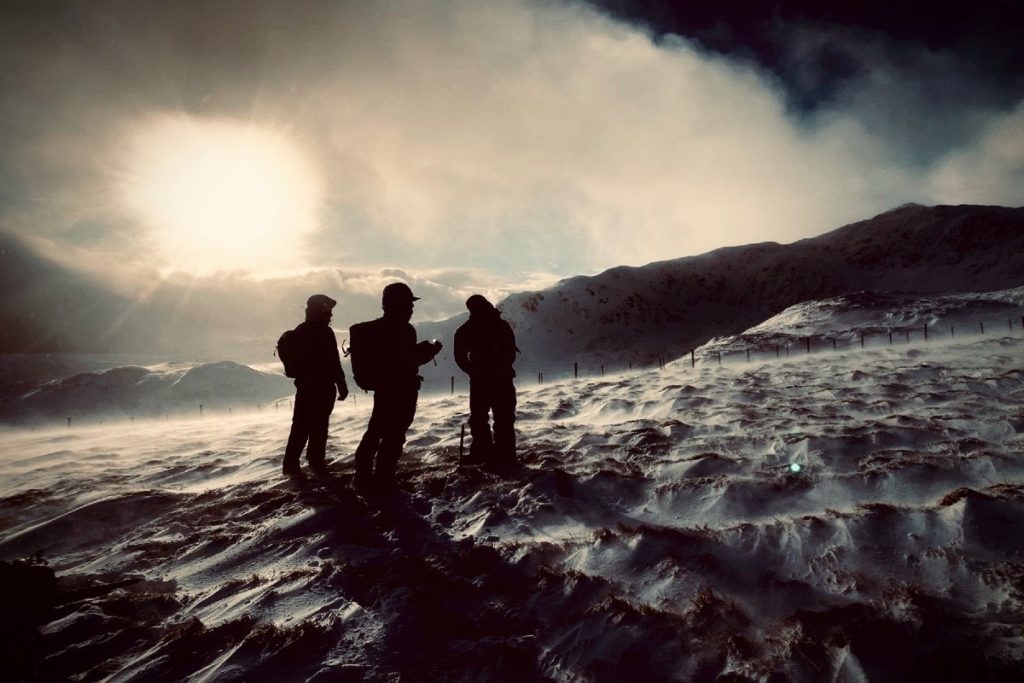 Tarmachan ridge winter mountaineering with Ocean Vertical Scotland
