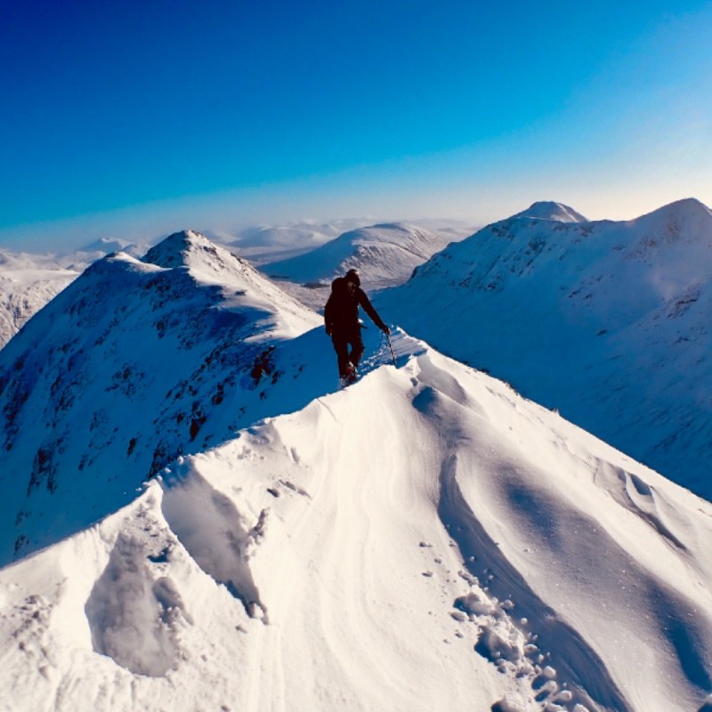 winter mountaineering in Glen Coe Buachaille Etive Beag Scotland