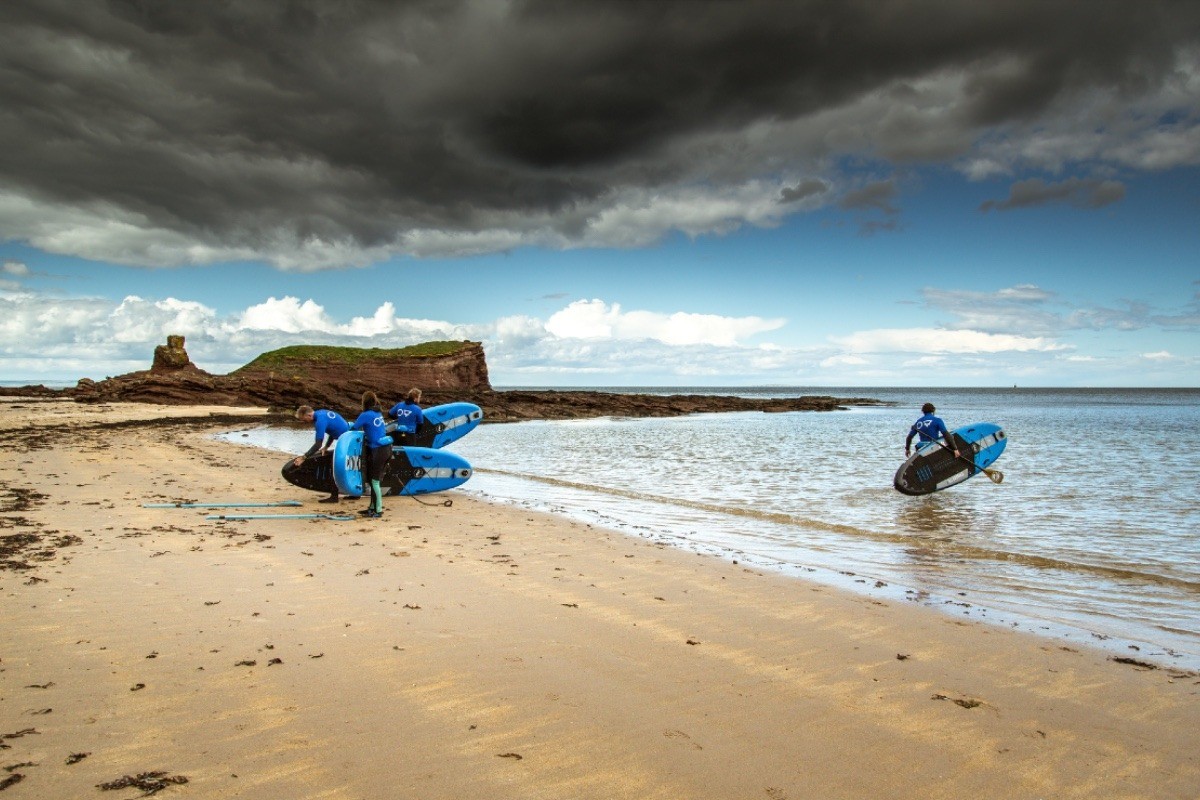 Paddle boarding sup adventures at Seacliff Beach in East Lothian