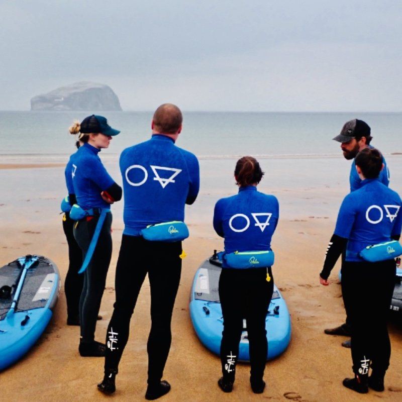 paddle boarding SUP adventure skills and safety Seacliff Beach East Lothian and Bass Rock