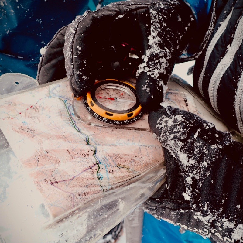 map reading and navigation winter skills Glen Coe Scotland 2