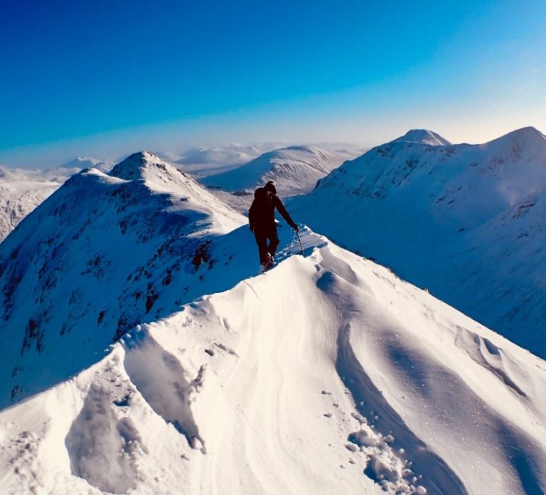 winter mountaineering in Glen Coe Buachaille Etive Beag Scotland 5