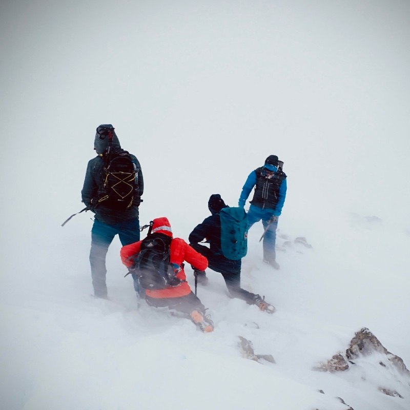 winter mountaineering skills on Buachaille Etive Beag Glen Coe Scotland 2