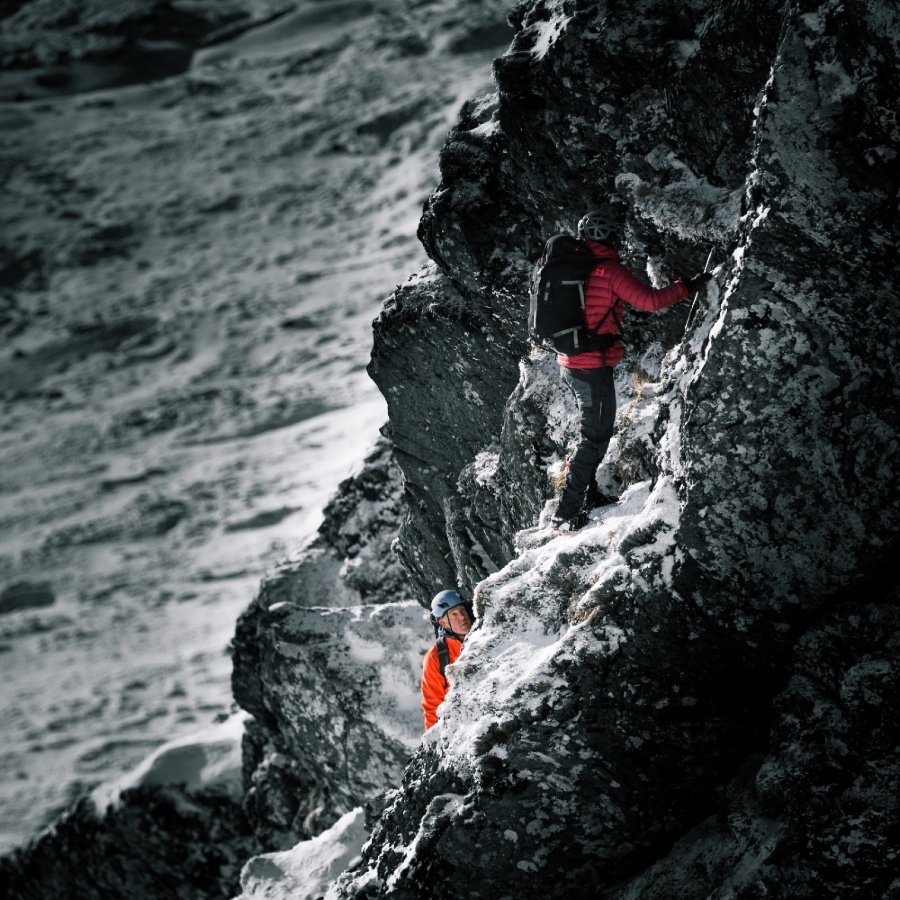 Winter climbing skills with Ocean Vertical on Sron na Lairig and Stob Coire Sgreamhach and Bidean nam Bian Glen Coe Scotland