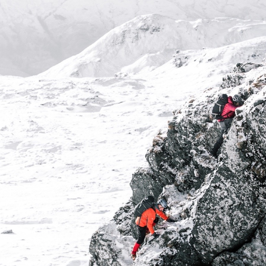 winter climbing skills on buachaille etive mor glen coe Scotland