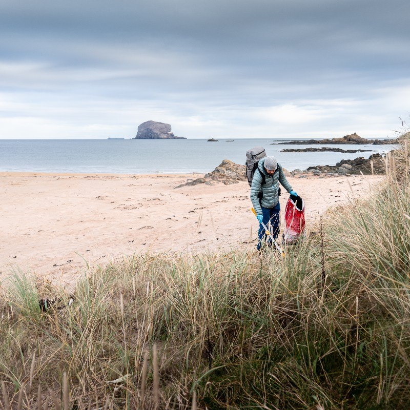 recycling beach clean with caledonian horticulture and ocean vertical north berwick to belhaven bay east lothian