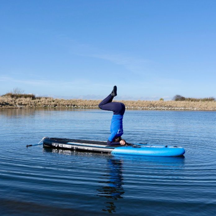 SUP Yoga at Auldhame by Seacliff East Lothian with Ocean Vertical