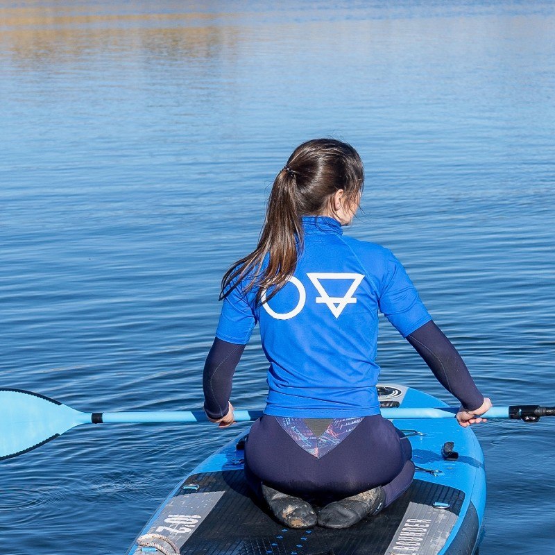 2 blue mind calm surface water relaxing and happiness satisfaction with life paddle board yoga in East Lothian