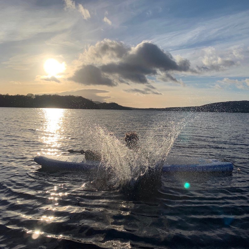 6 loch lomond winter splash water falling in having fun playing learning sup yoga sunset