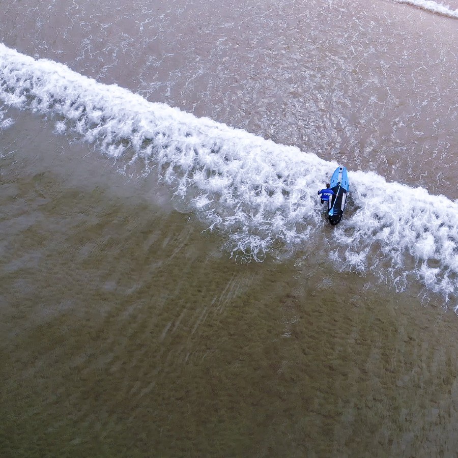 ocean vertical paddle boarding SUP at seacliff beach east lothian