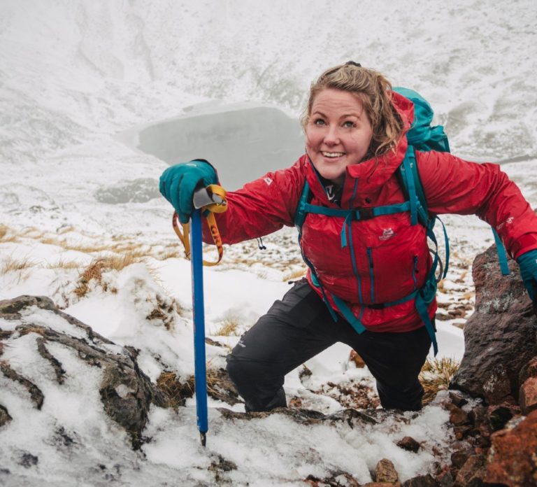 Mollie Hughes is winter mountaineering with Ocean Vertical by Glen Coe in Scotland