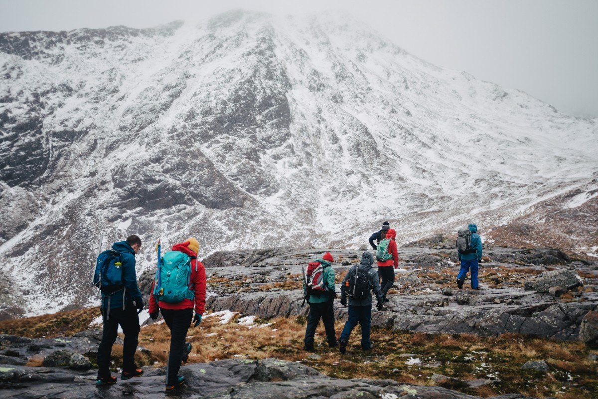 Winter mountainering and winter skills course on Stob Ghabhar Black Mount by Bridge of Orchy
