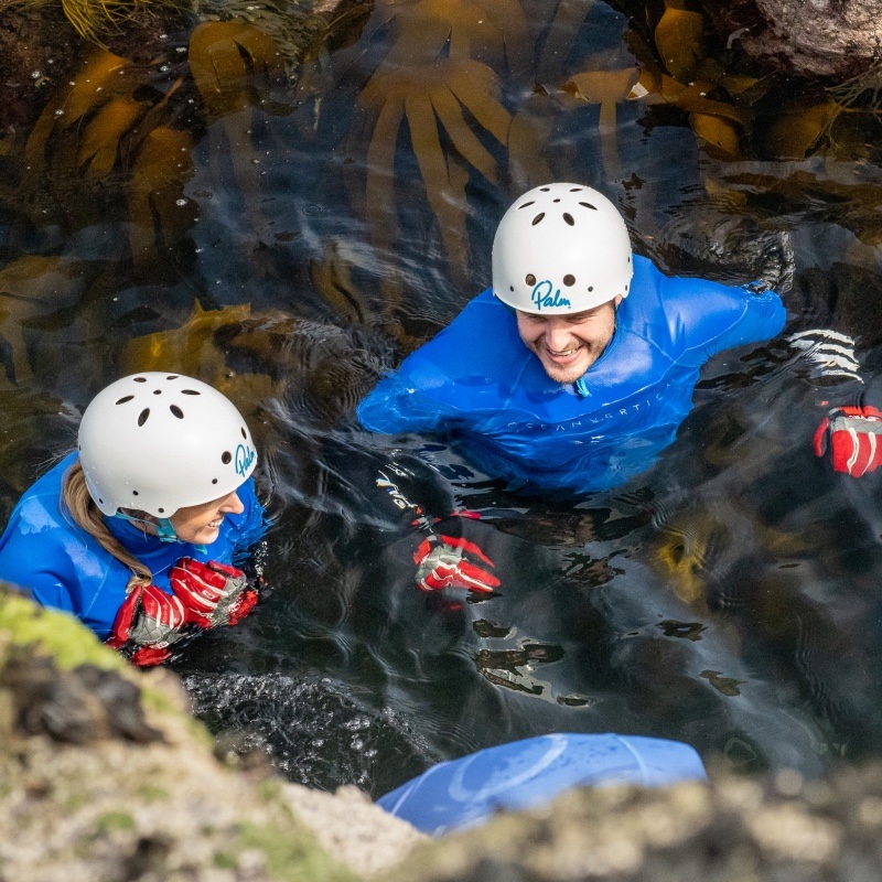 corporate wellbeing team away day in nature coasteering scotland