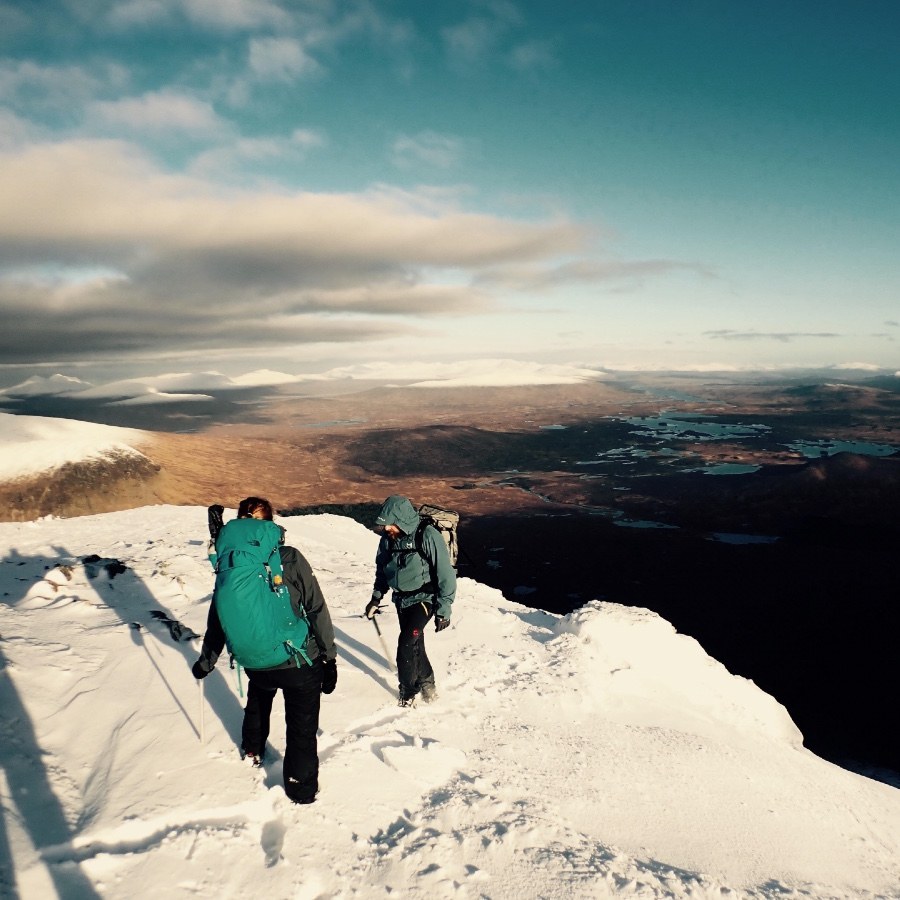 winter hillwalking mountain experience by bridge of orchy
