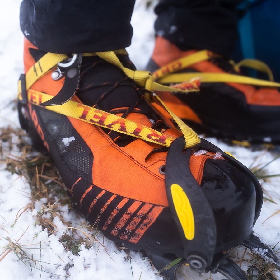 winter hillwalking crampons on bidean nam bian gle coe scotland