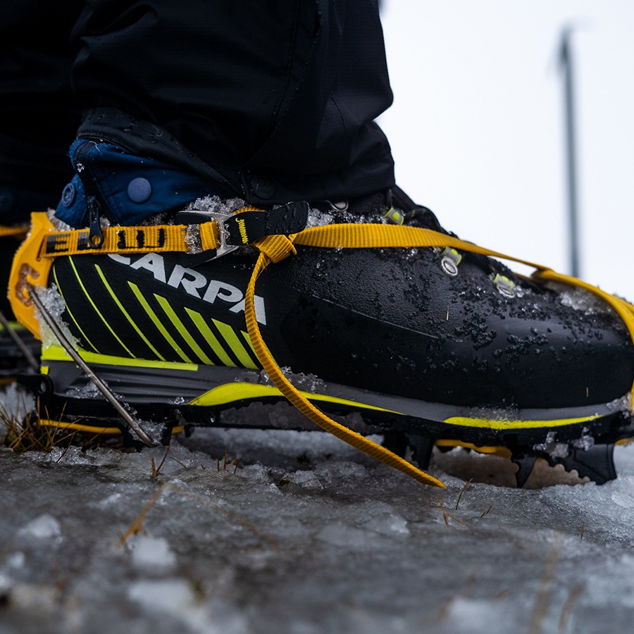 winter mountaineering boots on buachaille etive beag glen coe scotland